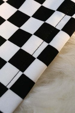 Y2K Grunge Checkerboard Long Skirt - Retro 90s Fashion, Summer Y2K Outfits, Pastel Goth Style