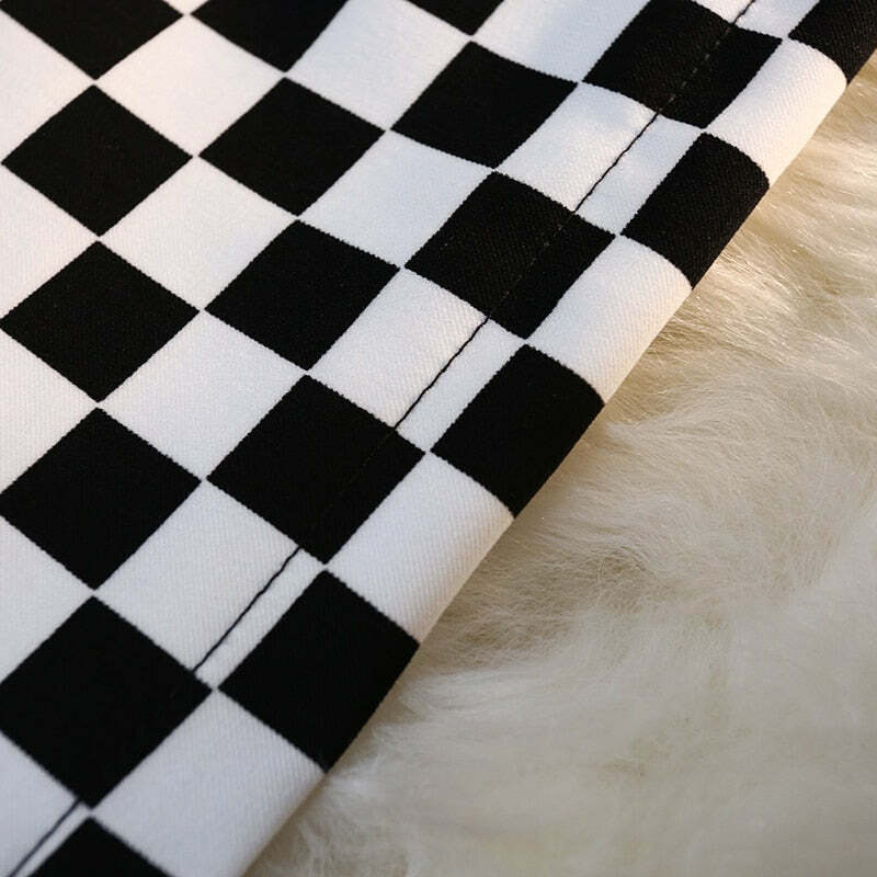 Y2K Grunge Checkerboard Long Skirt - Retro 90s Fashion, Summer Y2K Outfits, Pastel Goth Style
