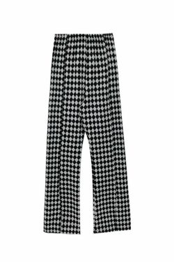 Y2K Grunge Checkerboard Split Pants - Retro 90s Fashion, Summer Y2K Outfits, Gothic Y2K Style