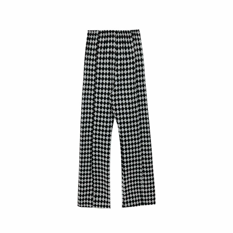 Y2K Grunge Checkerboard Split Pants - Retro 90s Fashion, Summer Y2K Outfits, Gothic Y2K Style
