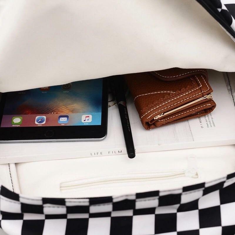 Y2K Grunge Checkered Backpack - Perfect for 90s Outfits, Summer Y2K Fashion, and Retro Style