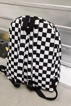 Y2K Grunge Checkered Backpack - Perfect for 90s Outfits, Summer Y2K Fashion, and Retro Style
