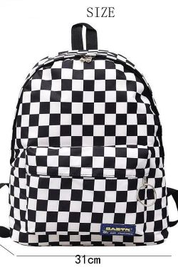 Y2K Grunge Checkered Backpack - Perfect for 90s Outfits, Summer Y2K Fashion, and Retro Style