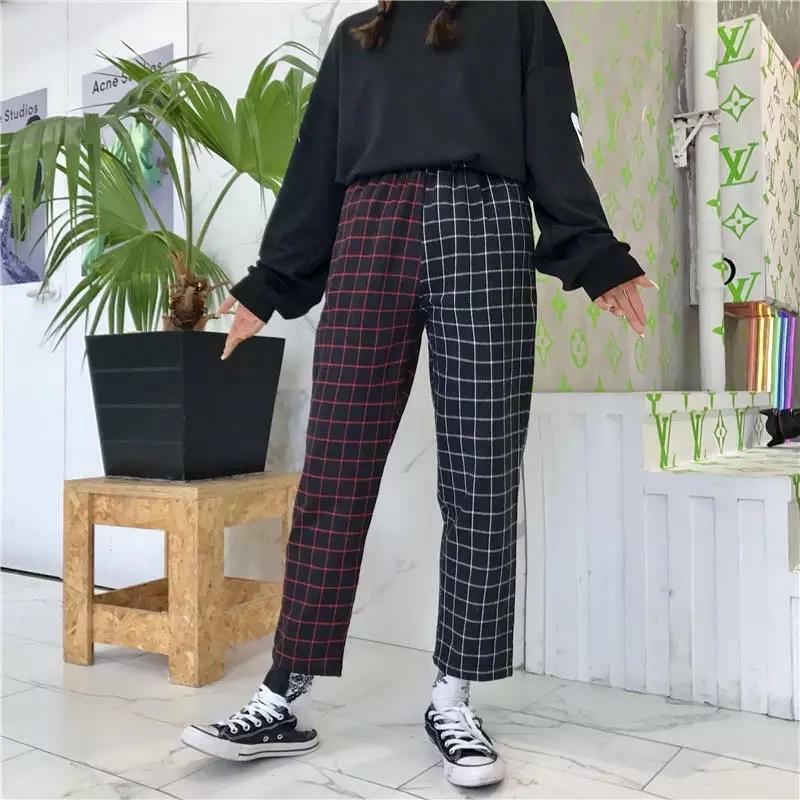 Y2K Grunge Checkered Pants - Retro 90s Fashion, Summer Outfits, and Gothic Y2K Style