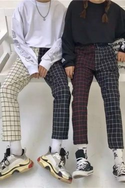 Y2K Grunge Checkered Pants - Retro 90s Fashion, Summer Outfits, and Gothic Y2K Style