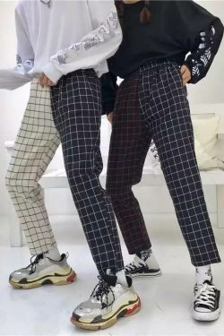 Y2K Grunge Checkered Pants - Retro 90s Fashion, Summer Outfits, and Gothic Y2K Style