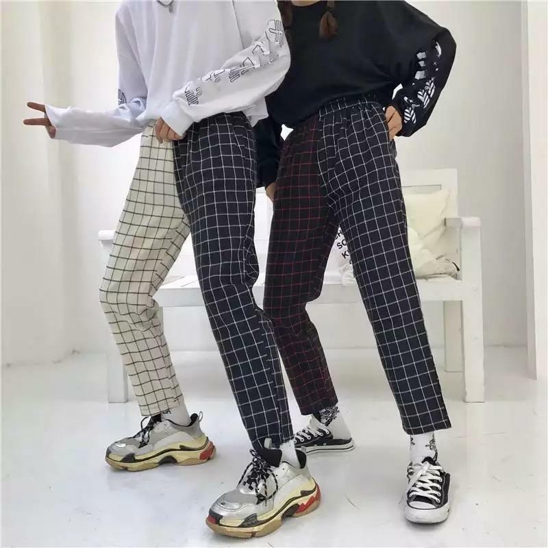 Y2K Grunge Checkered Pants - Retro 90s Fashion, Summer Outfits, and Gothic Y2K Style