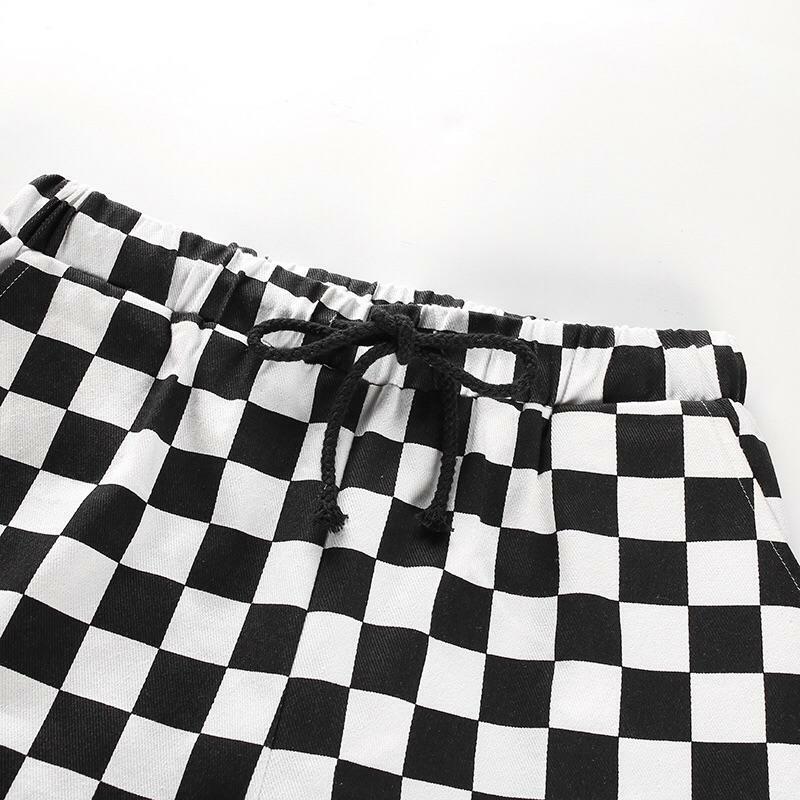 Y2K Grunge Checkered Pants - Retro 90s Summer Outfit, Y2K Club & Party Fashion