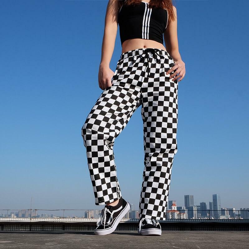 Y2K Grunge Checkered Pants - Retro 90s Summer Outfit, Y2K Club & Party Fashion