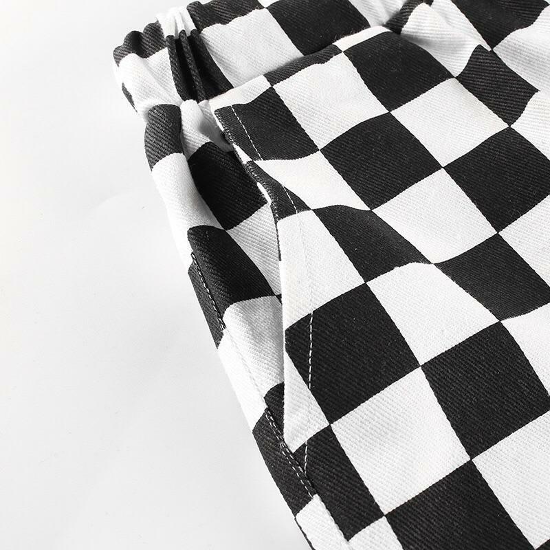 Y2K Grunge Checkered Pants - Retro 90s Summer Outfit, Y2K Club & Party Fashion