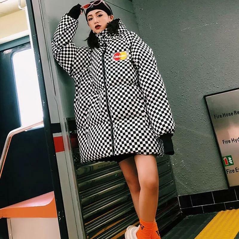Y2K Grunge Checkered Puffer Jacket - Retro 90s Fashion, Summer & Party Outfits