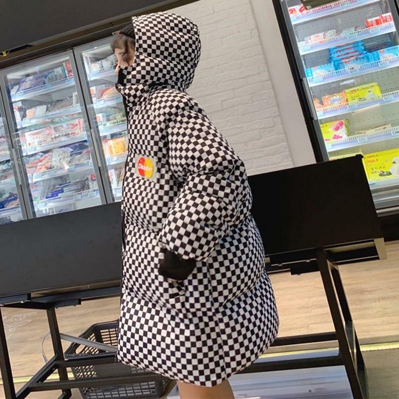 Y2K Grunge Checkered Puffer Jacket - Retro 90s Fashion, Summer & Party Outfits