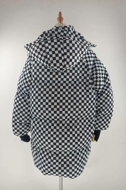 Y2K Grunge Checkered Puffer Jacket - Retro 90s Fashion, Summer & Party Outfits