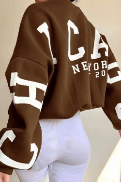 Y2K Grunge Chicago Sweater - Retro 90s Fashion, Summer Outfits, and Pastel Goth Style