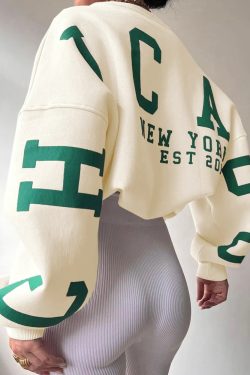 Y2K Grunge Chicago Sweater - Retro 90s Fashion, Summer Outfits, and Pastel Goth Style
