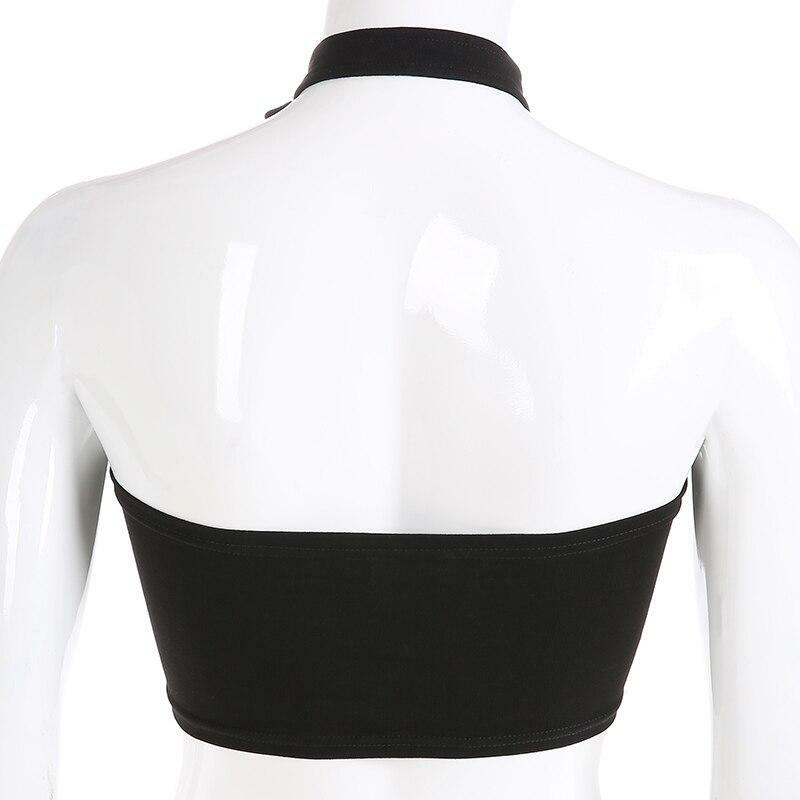 Y2K Grunge Choker Crop Top - 90s Fashion, Retro Summer Outfits, Y2K Party & Club Style