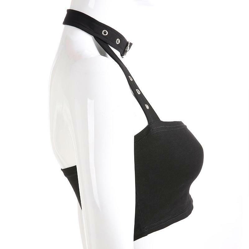 Y2K Grunge Choker Crop Top - 90s Fashion, Retro Summer Outfits, Y2K Party & Club Style