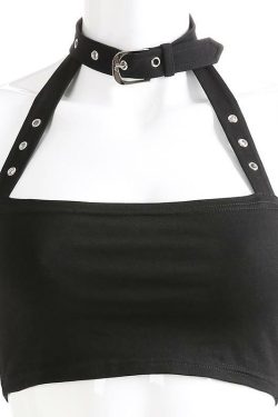 Y2K Grunge Choker Crop Top - 90s Fashion, Retro Summer Outfits, Y2K Party & Club Style