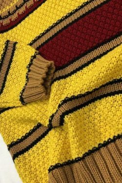 Y2K Grunge Chunky Knit Sweater - Retro 90s Fashion, Pastel Goth, Vintage Y2K Outfits