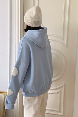 Y2K Grunge Cloud Hoodie - Retro 90s Fashion, Summer Y2K Outfits, Pastel Goth, Y2K Club Style