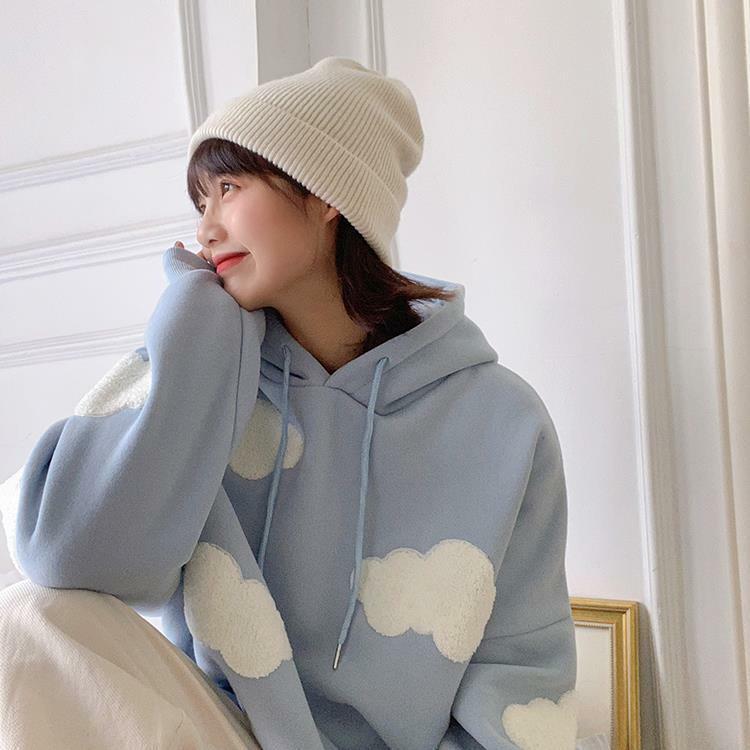 Y2K Grunge Cloud Hoodie - Retro 90s Fashion, Summer Y2K Outfits, Pastel Goth, Y2K Club Style
