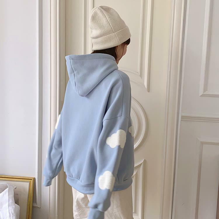 Y2K Grunge Cloud Hoodie - Retro 90s Fashion, Summer Y2K Outfits, Pastel Goth, Y2K Club Style