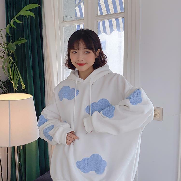 Y2K Grunge Cloud Hoodie - Retro 90s Fashion, Summer Y2K Outfits, Pastel Goth, Y2K Club Style