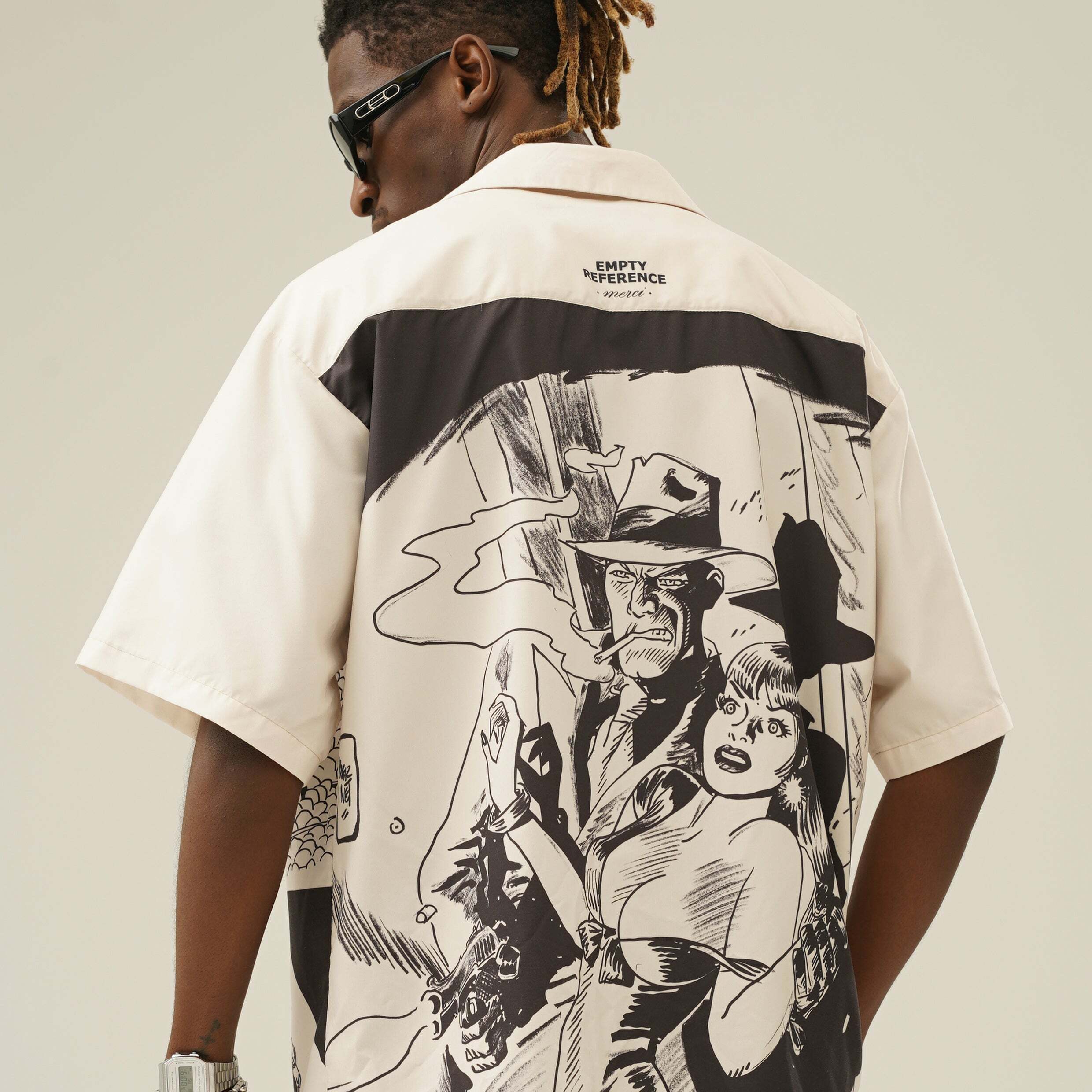 Y2K Grunge Comic Button-Up Shirt - Retro 90s Fashion, Summer Outfits, and Party Looks