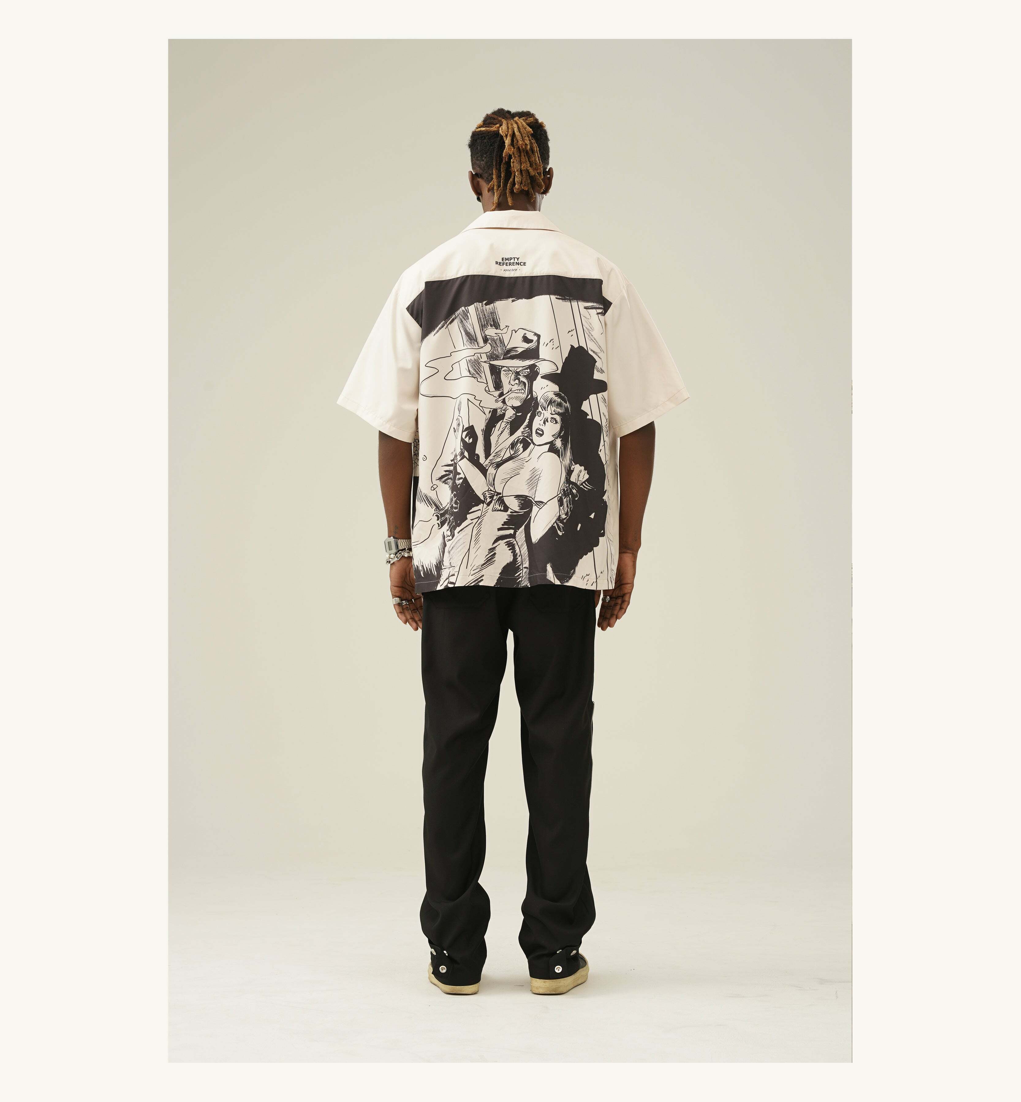 Y2K Grunge Comic Button-Up Shirt - Retro 90s Fashion, Summer Outfits, and Party Looks