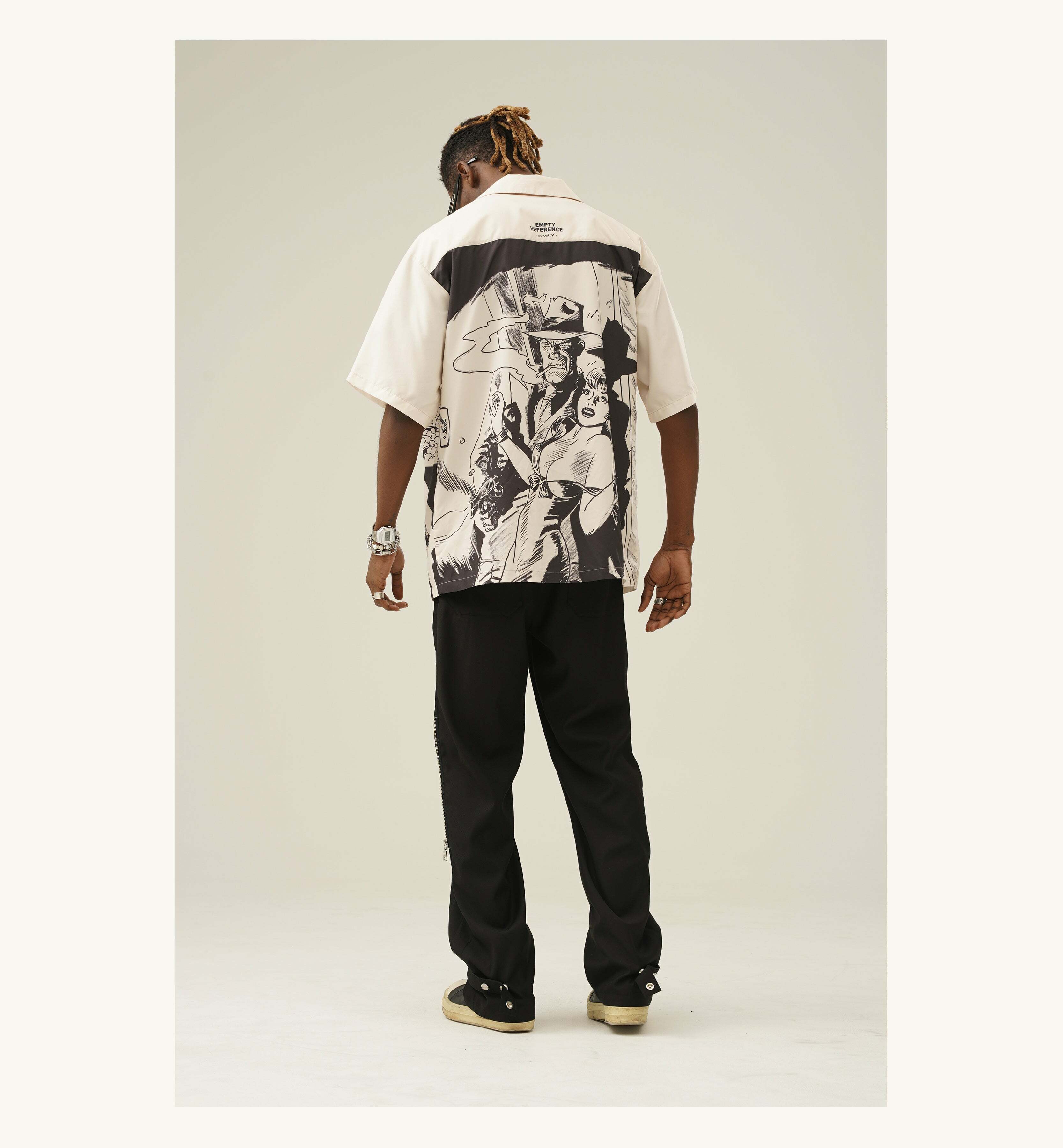 Y2K Grunge Comic Button-Up Shirt - Retro 90s Fashion, Summer Outfits, and Party Looks