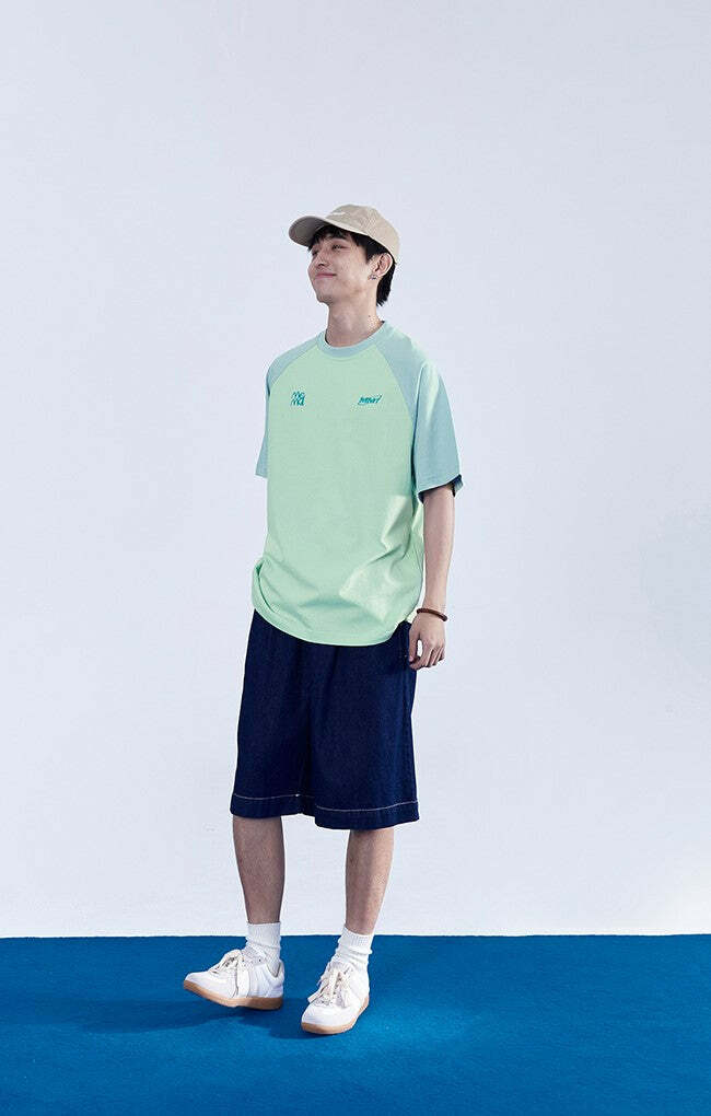 Y2K Grunge Contrast Sleeve Tee - Retro 90s Fashion, Summer Outfits, and Pastel Goth Style