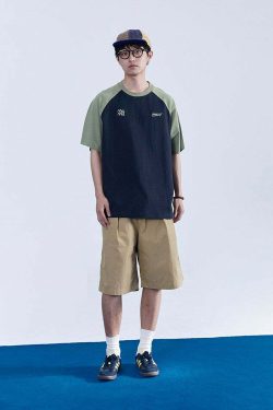 Y2K Grunge Contrast Sleeve Tee - Retro 90s Fashion, Summer Outfits, and Pastel Goth Style