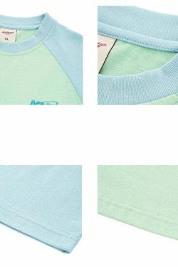 Y2K Grunge Contrast Sleeve Tee - Retro 90s Fashion, Summer Outfits, and Pastel Goth Style