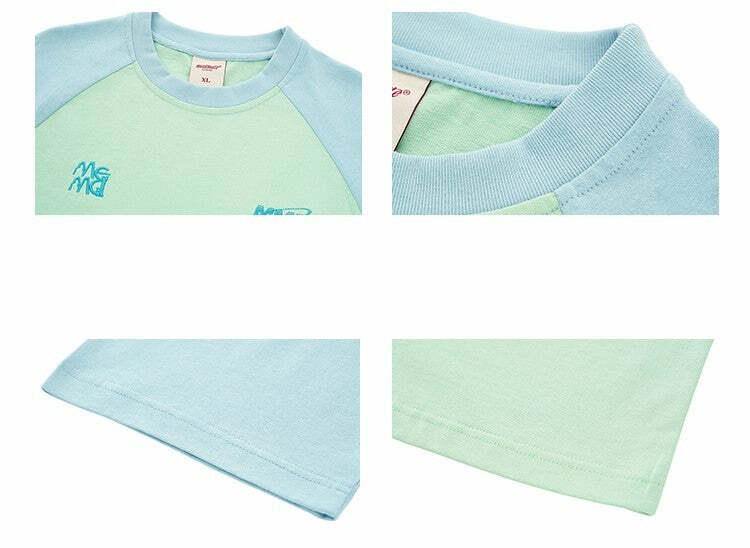 Y2K Grunge Contrast Sleeve Tee - Retro 90s Fashion, Summer Outfits, and Pastel Goth Style