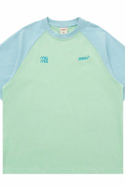 Y2K Grunge Contrast Sleeve Tee - Retro 90s Fashion, Summer Outfits, and Pastel Goth Style