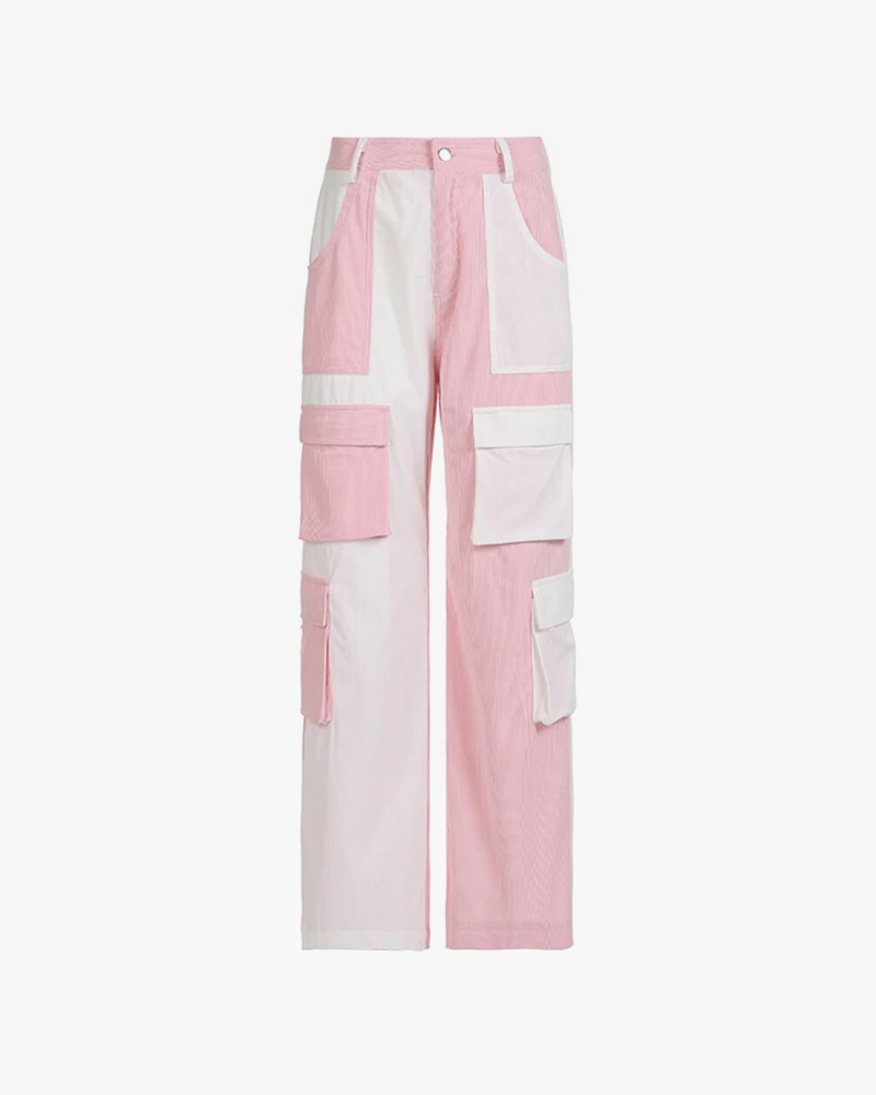 Y2K Grunge Corduroy Cargo Pants - Retro 90s Fashion, Summer Y2K Outfits, Gothic Y2K Style