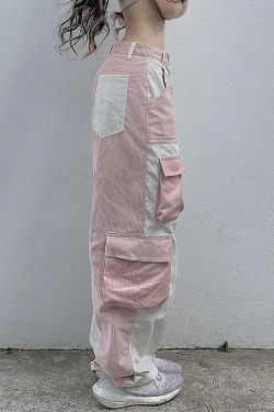 Y2K Grunge Corduroy Cargo Pants - Retro 90s Fashion, Summer Y2K Outfits, Gothic Y2K Style