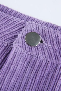 Y2K Grunge Corduroy Purple Pants - Retro 90s Fashion, Summer Y2K Outfits, Gothic Y2K Style