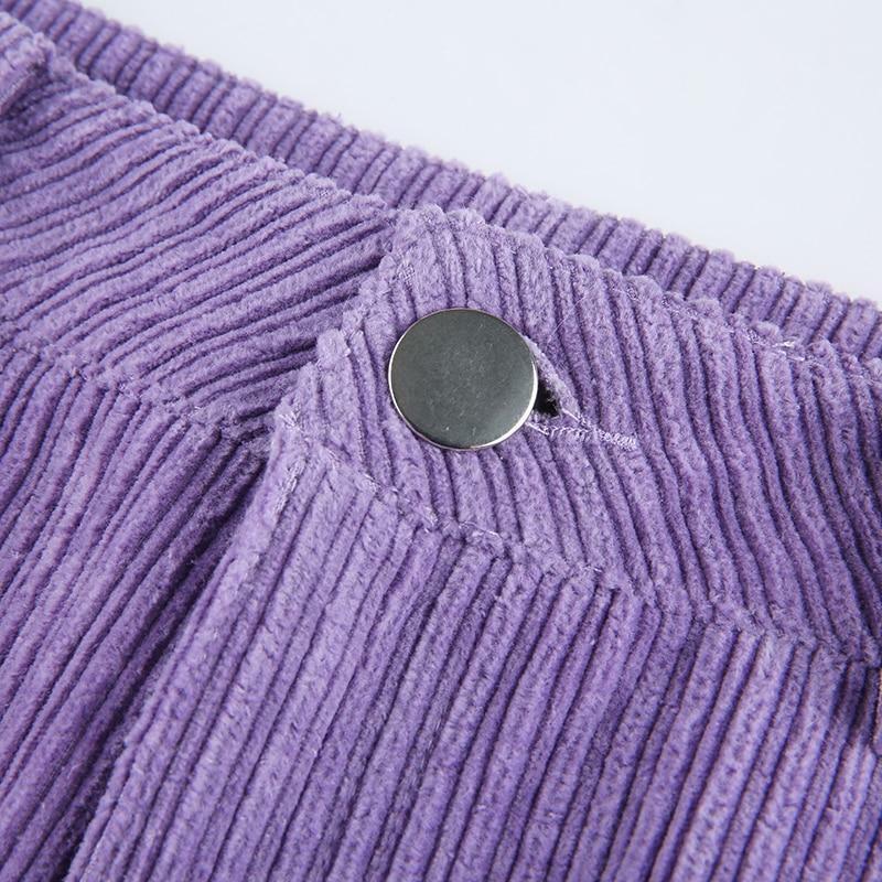 Y2K Grunge Corduroy Purple Pants - Retro 90s Fashion, Summer Y2K Outfits, Gothic Y2K Style