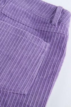 Y2K Grunge Corduroy Purple Pants - Retro 90s Fashion, Summer Y2K Outfits, Gothic Y2K Style