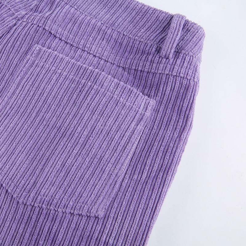 Y2K Grunge Corduroy Purple Pants - Retro 90s Fashion, Summer Y2K Outfits, Gothic Y2K Style