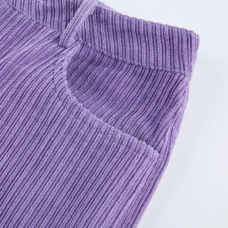 Y2K Grunge Corduroy Purple Pants - Retro 90s Fashion, Summer Y2K Outfits, Gothic Y2K Style
