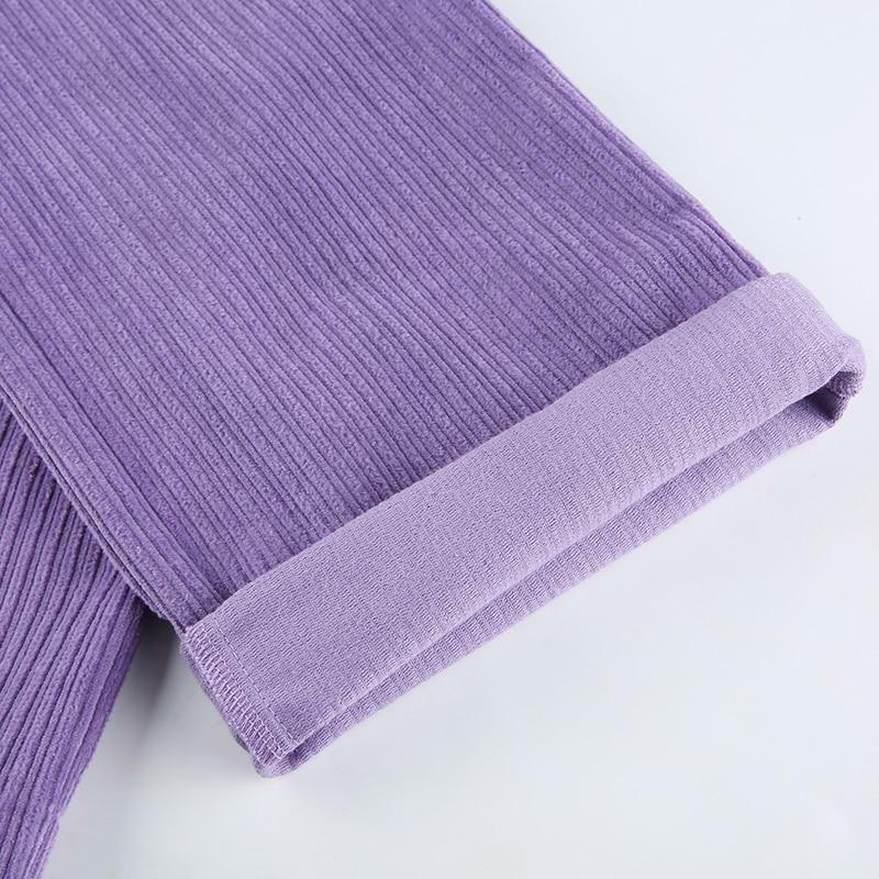 Y2K Grunge Corduroy Purple Pants - Retro 90s Fashion, Summer Y2K Outfits, Gothic Y2K Style