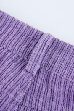 Y2K Grunge Corduroy Purple Pants - Retro 90s Fashion, Summer Y2K Outfits, Gothic Y2K Style
