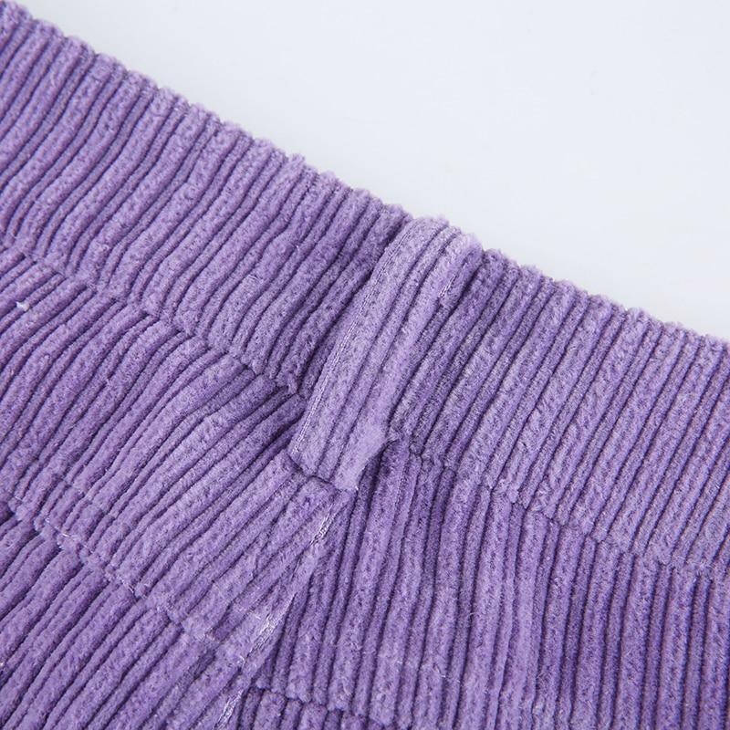 Y2K Grunge Corduroy Purple Pants - Retro 90s Fashion, Summer Y2K Outfits, Gothic Y2K Style