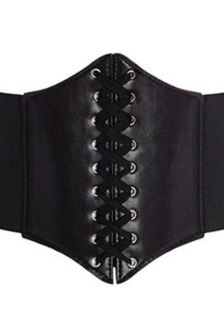 Y2K Grunge Corset Belt - Black | 90s Fashion, Retro Style, Gothic Y2K, Y2K Party Outfits
