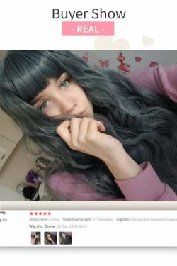 Y2K Grunge Cosplay E-Girl Wig - Dusty Blue Wavy Retro 90s Fashion, Y2K Hairstyles, Pastel