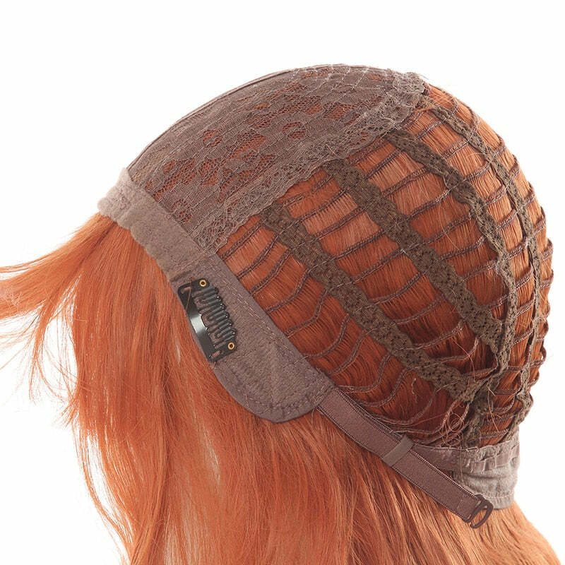 Y2K Grunge Cosplay Wig - Long Wavy Orange Bangs, Retro 90s Style for Summer Outfits
