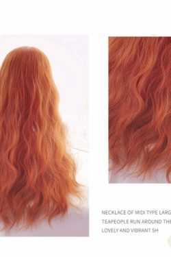Y2K Grunge Cosplay Wig - Long Wavy Orange Bangs, Retro 90s Style for Summer Outfits