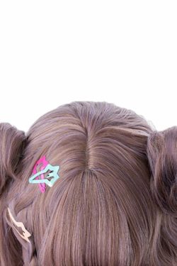 Y2K Grunge Cosplay Wig - Short Wavy Buns, Mauve | 90s Retro Style, Pastel Goth, Y2